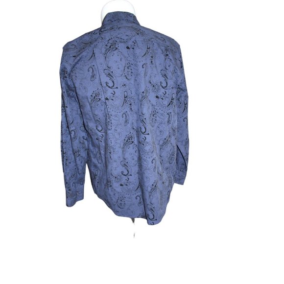 Polo Club /Long sleeved button up/ (Size S)/ Blue with Black Paisley - Picture 2 of 12